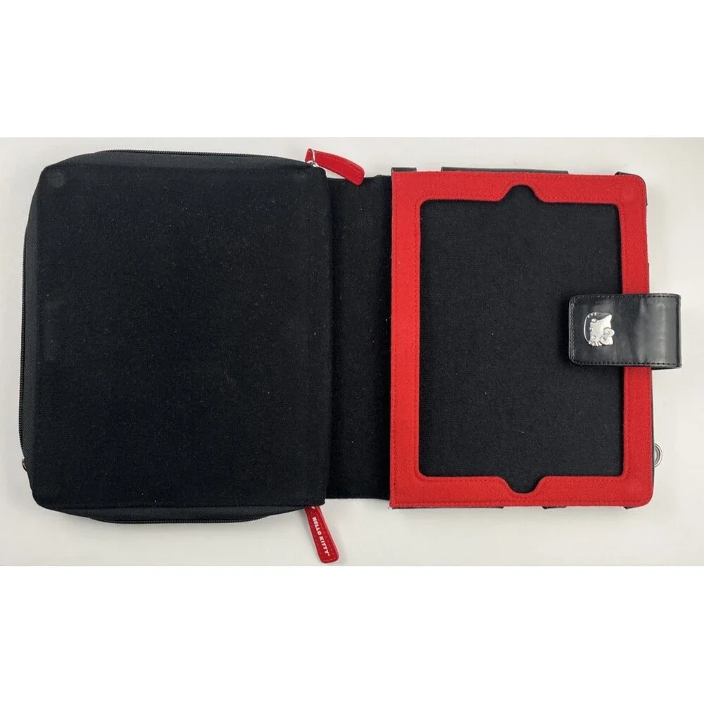 Hello Kitty Case Black iPad Tablet Portfolio #KT43488 Pocket Strap Messenger Bag